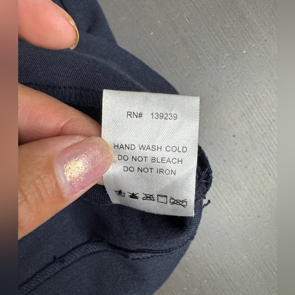 Pomander Place Tuckernuck Charlotte Terry Shirt Dress Navy/Cream Ruffle Collar - Picture 7 of 9